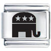 Black Republican Elephant Laser Italian Charm