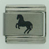 Black Horse Laser Italian Charm