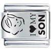 Laser I Heart My Son Laser Italian Charm