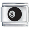 8 Ball Laser Italian Charm