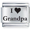 I Heart Grandpa Laser Italian Charm