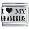 Laser I Heart My Grandkids Italian Charm