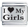 Laser I Heart My Girls Italian Charm