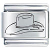 Cowboy Hat With String Laser Italian Charm