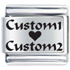 Custom Heart Love Laser Italian Charm
