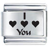 Word I Heart You Laser Italian Charm