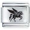 Flying Pony Laser Italian Charm