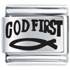God First Laser Italian Charm