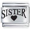 Sister   Heart  Laser Italian Charm