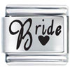 Heart Bride Laser Italian Charm