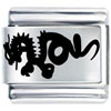 Irate Dragon Laser Italian Charm