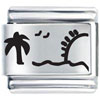 Sun Ocean Palm Tree Laser Italian Charm