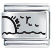 Sun On Ocean Laser Italian Charm