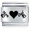Mom Heart Dad Laser Italian Charm