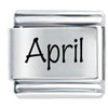 Name April  Diamond  Color Laser Italian Charm