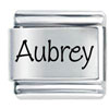 Name Aubrey Laser Italian Charm