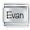 Name Evan Laser Italian Charm