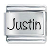 Name Justin Laser Italian Charm