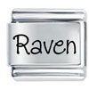 Name Raven Laser Italian Charm