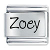 Name Zoey Laser Italian Charm