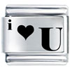 Laser I Heart U Italian Charm