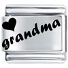Laser Heart Grandma Laser Italian Charm