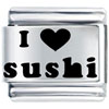 Laser I Heart Sushi Italian Charm