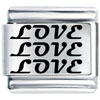 Love X 3 Laser Italian Charm