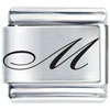 Stylish Letter M Charm Laser Italian Charm