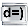 Smiling Face Laser Italian Charm