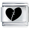 Broken  Heart   Laser  Italian Charm