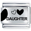 Daughter Heart Laser Italian Charm