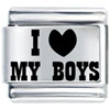 Laser I Heart My Boys Italian Charm