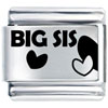 Big Sis Heart Laser Italian Charm