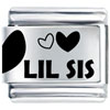 Lil Sis Heart Laser Italian Charm