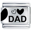 Dad  Heart  Laser Italian  Charm 