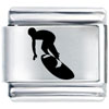 Surfer Silhouette Laser Italian  Charm 