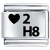Heart 2 H8 Laser Italian Charm