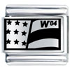 W '04 Us Flag Laser Italian Charm