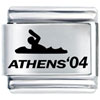 Athens Swimming Laser Italian Charm