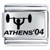 Athens Weight Lifting Laser Italian Charm