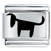 Black Canine Laser Italian Charm