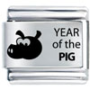 Year Of The Pig Laser Italian Charm