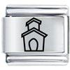  School  Building Laser Italian Charm