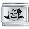 Cat Jack O Lantern Laser Italian Charm
