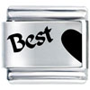 Laser Best Half Heart Italian Charm