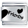 Laser Friends Half Heart Italian Charm