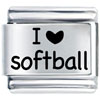 I Heart Softball Laser Italian Charm