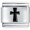 Cross Charm Laser Italian Charm