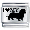 I Heart My Wiener Dog Laser Italian Charm